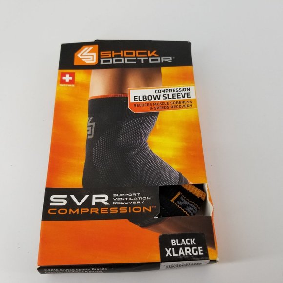 Shock Dr Elbow SVR Support Compression Sleeve XL 11" - 12" Black Swiss NEW - Picture 5 of 10